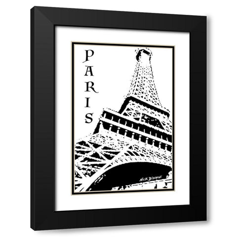 Modern Paris III Black Modern Wood Framed Art Print with Double Matting by Biscardi, Nicholas