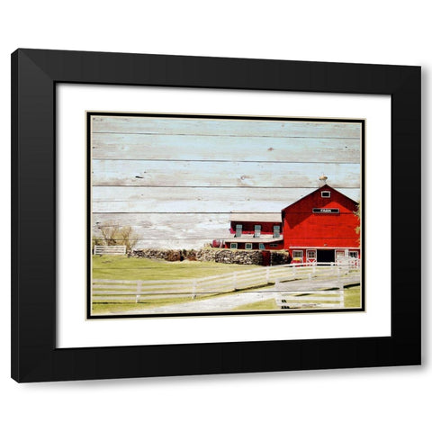 Farm Fence Black Modern Wood Framed Art Print with Double Matting by Biscardi, Nicholas