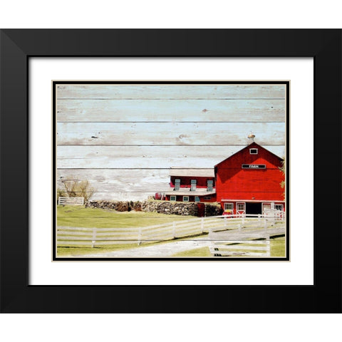 Farm Fence Black Modern Wood Framed Art Print with Double Matting by Biscardi, Nicholas