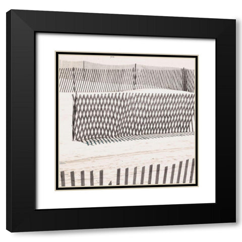 Beach Fence Black Modern Wood Framed Art Print with Double Matting by Biscardi, Nicholas