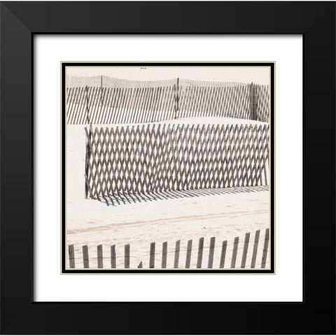Beach Fence Black Modern Wood Framed Art Print with Double Matting by Biscardi, Nicholas