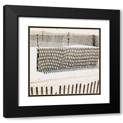 Beach Fence II Black Modern Wood Framed Art Print with Double Matting by Biscardi, Nicholas