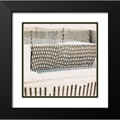 Beach Fence II Black Modern Wood Framed Art Print with Double Matting by Biscardi, Nicholas