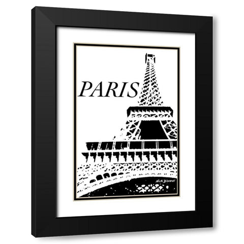 Modern Paris II Black Modern Wood Framed Art Print with Double Matting by Biscardi, Nicholas