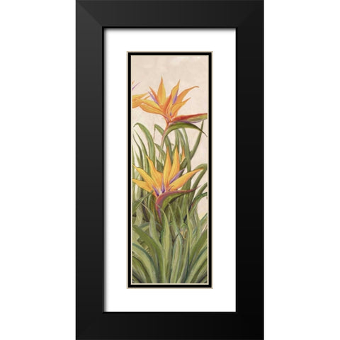 Bird of Paradise Panel I Black Modern Wood Framed Art Print with Double Matting by Diannart