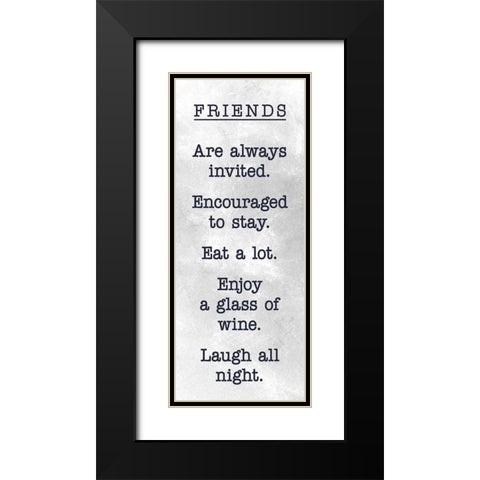 FRIENDS Black Modern Wood Framed Art Print with Double Matting by SD Graphics Studio
