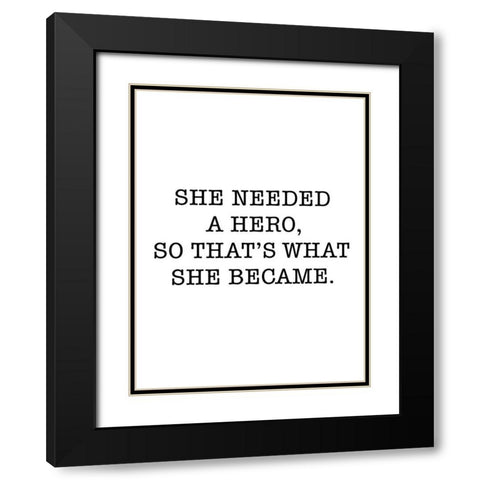 Hero Black Modern Wood Framed Art Print with Double Matting by SD Graphics Studio