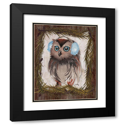 Woodland Animals IV Black Modern Wood Framed Art Print with Double Matting by Medley, Elizabeth