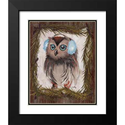 Woodland Animals IV Black Modern Wood Framed Art Print with Double Matting by Medley, Elizabeth