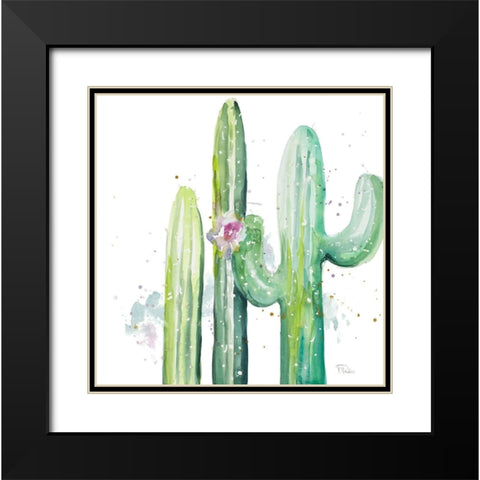 Desert Cactus Black Modern Wood Framed Art Print with Double Matting by Pinto, Patricia