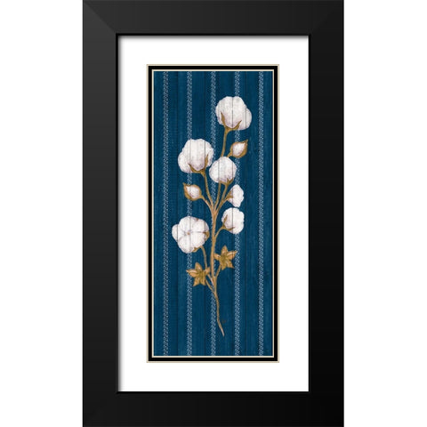 Cotton Wood Floral Stripe I Black Modern Wood Framed Art Print with Double Matting by Metz, Andi