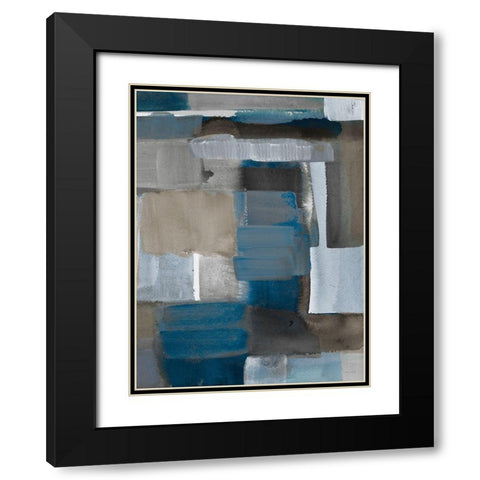 Blue Taupe Light II Black Modern Wood Framed Art Print with Double Matting by Loreth, Lanie
