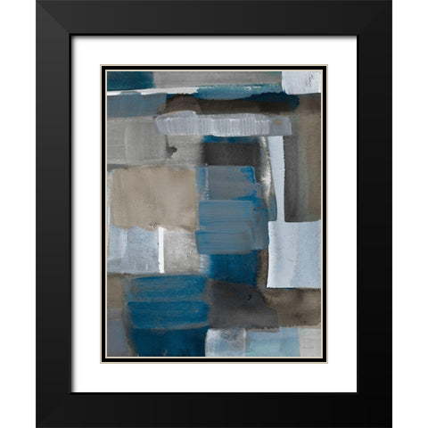 Blue Taupe Light II Black Modern Wood Framed Art Print with Double Matting by Loreth, Lanie