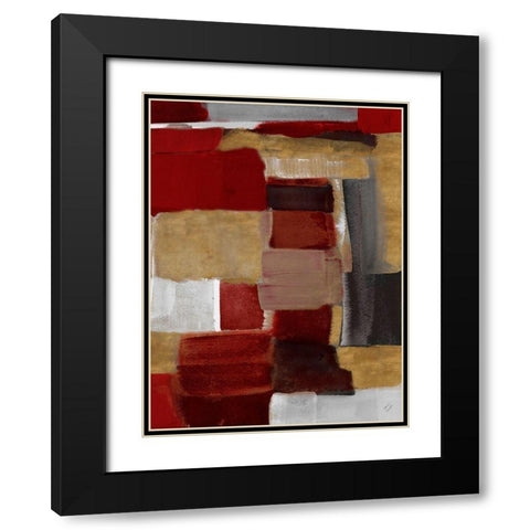 Red and Gold Light II Black Modern Wood Framed Art Print with Double Matting by Loreth, Lanie