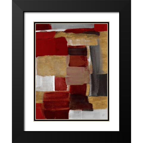 Red and Gold Light II Black Modern Wood Framed Art Print with Double Matting by Loreth, Lanie