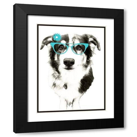 Dogs in Spring Black Modern Wood Framed Art Print with Double Matting by Edwins, Hugo