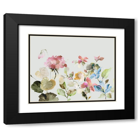 Geranium Garden I Black Modern Wood Framed Art Print with Double Matting by Loreth, Lanie