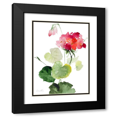 Geranium II Black Modern Wood Framed Art Print with Double Matting by Loreth, Lanie