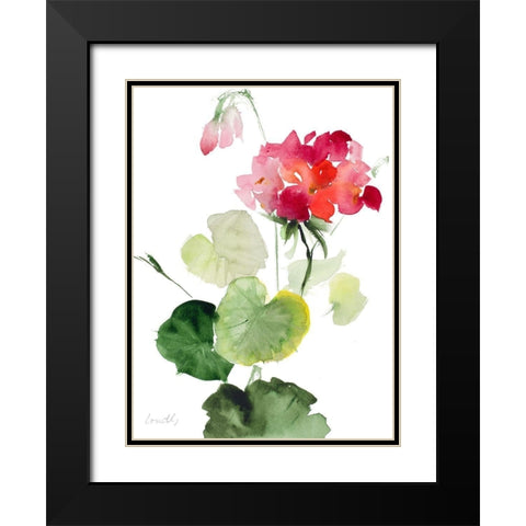 Geranium II Black Modern Wood Framed Art Print with Double Matting by Loreth, Lanie