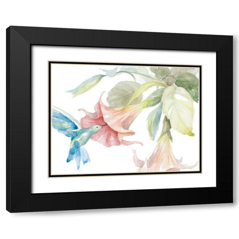 Hummingbird Delights Black Modern Wood Framed Art Print with Double Matting by Loreth, Lanie
