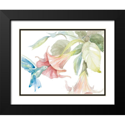 Hummingbird Delights Black Modern Wood Framed Art Print with Double Matting by Loreth, Lanie