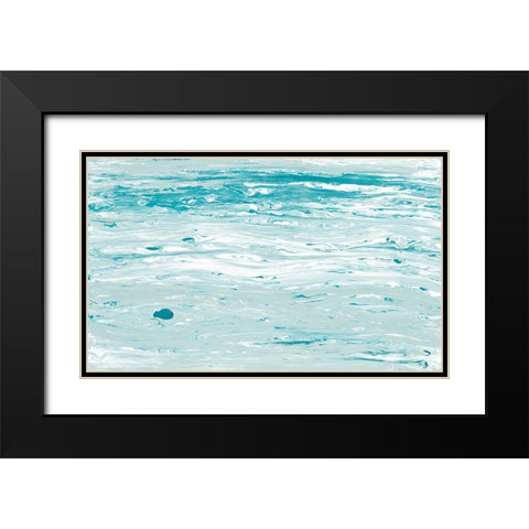 Blue Elemental Flow Black Modern Wood Framed Art Print with Double Matting by Edwins, Hugo