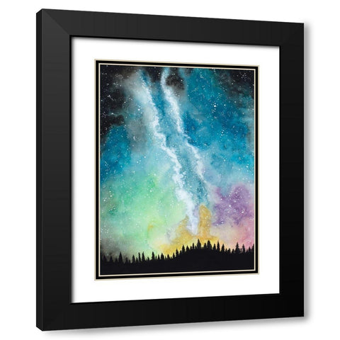 Magical Night Sky Black Modern Wood Framed Art Print with Double Matting by Bucheli, Amaya
