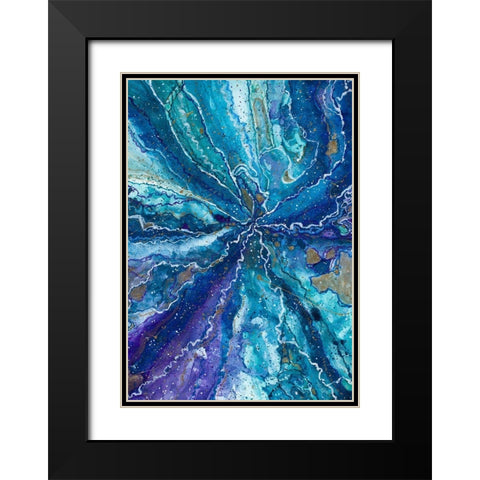 Galactical Blues Black Modern Wood Framed Art Print with Double Matting by Bucheli, Amaya