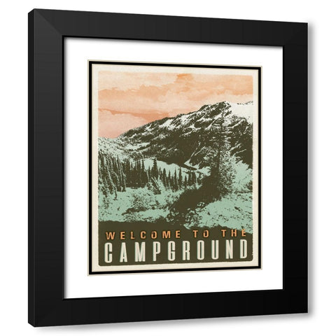 Campground Black Modern Wood Framed Art Print with Double Matting by Wilson, Kali