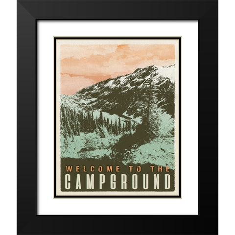 Campground Black Modern Wood Framed Art Print with Double Matting by Wilson, Kali