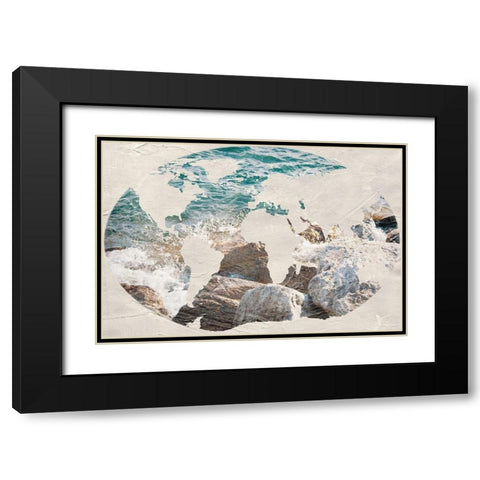 Coastal Circle Black Modern Wood Framed Art Print with Double Matting by Wilson, Kali