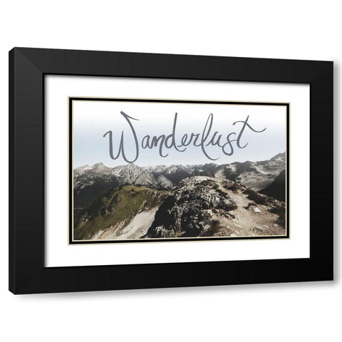 Wanderlust Black Modern Wood Framed Art Print with Double Matting by Wilson, Kali