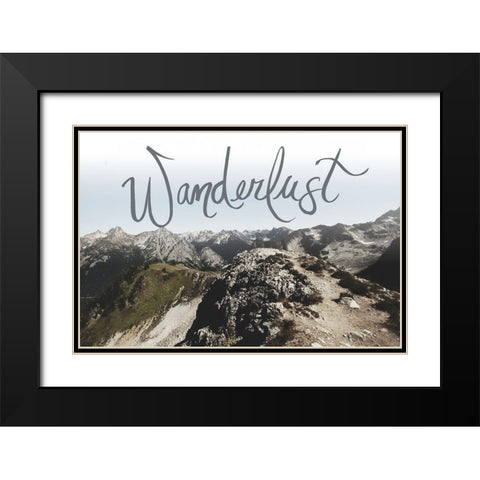 Wanderlust Black Modern Wood Framed Art Print with Double Matting by Wilson, Kali