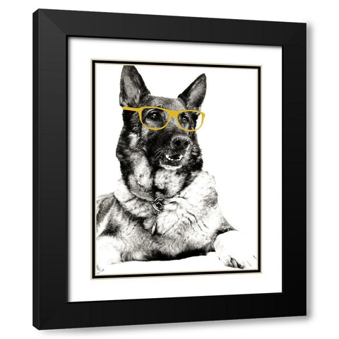 Gold Shades Black Modern Wood Framed Art Print with Double Matting by Wilson, Kali
