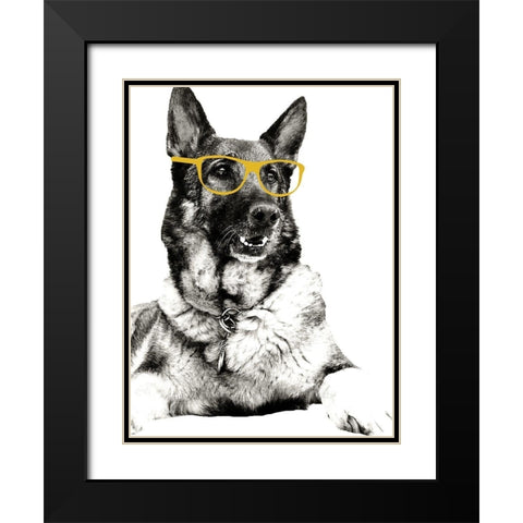 Gold Shades Black Modern Wood Framed Art Print with Double Matting by Wilson, Kali