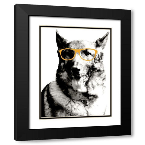 Cool Dog Black Modern Wood Framed Art Print with Double Matting by Wilson, Kali