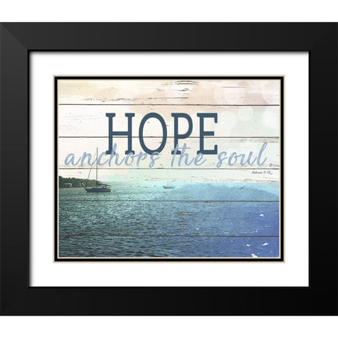 Hope Anchors The Soul Black Modern Wood Framed Art Print with Double Matting by Wilson, Kali