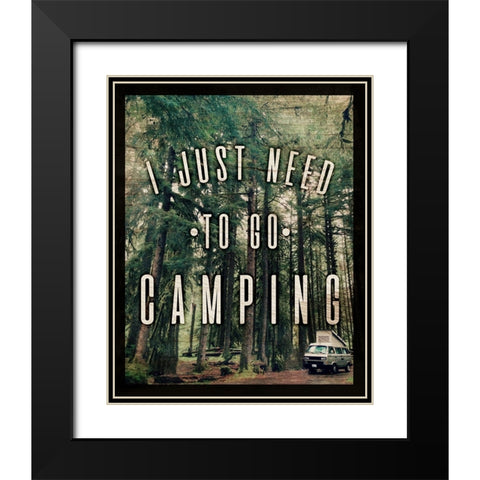 Go Camping Black Modern Wood Framed Art Print with Double Matting by Wilson, Kali