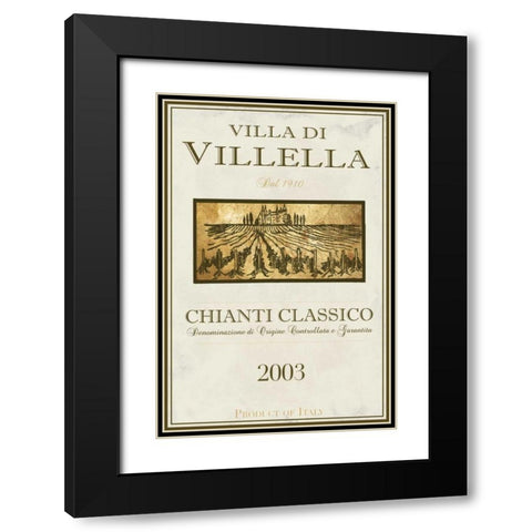 Still Life Wine Label II Black Modern Wood Framed Art Print with Double Matting by Baker, Mary Beth