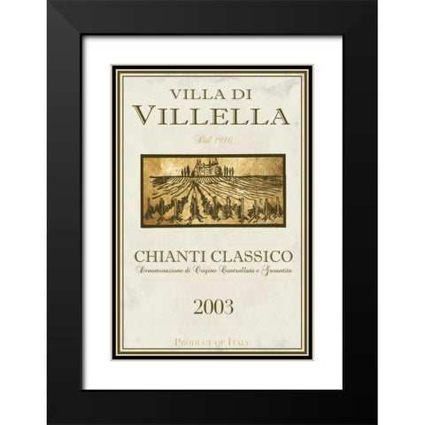 Still Life Wine Label II Black Modern Wood Framed Art Print with Double Matting by Baker, Mary Beth