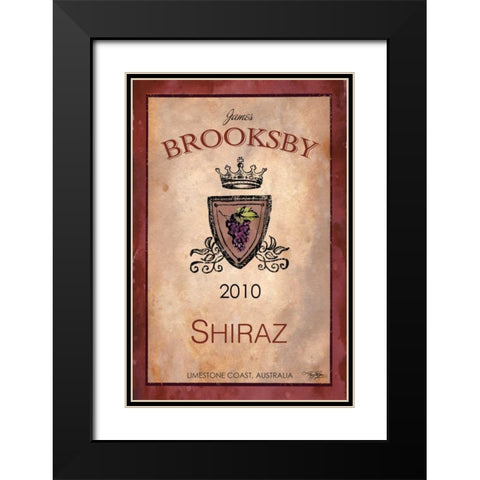 Still Life Wine Label III Black Modern Wood Framed Art Print with Double Matting by Baker, Mary Beth