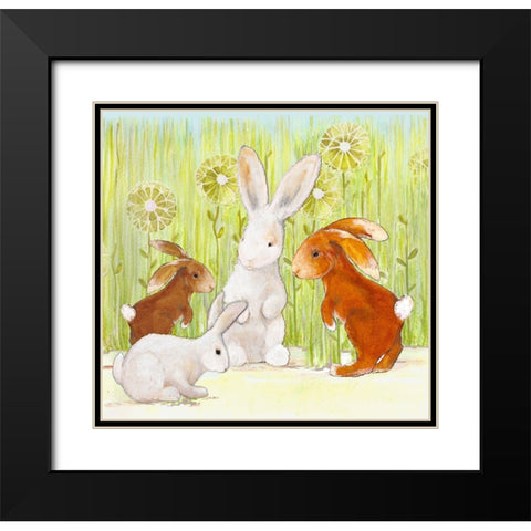 Cool Kids Black Modern Wood Framed Art Print with Double Matting by Diannart