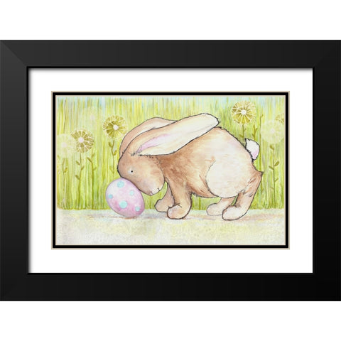 Pushing Easter Black Modern Wood Framed Art Print with Double Matting by Diannart