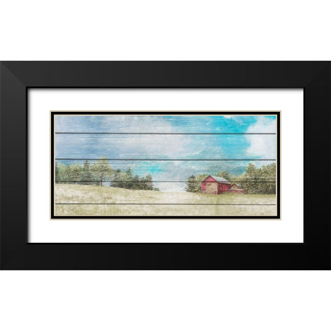 Countryside Town Farm Black Modern Wood Framed Art Print with Double Matting by Redding, James