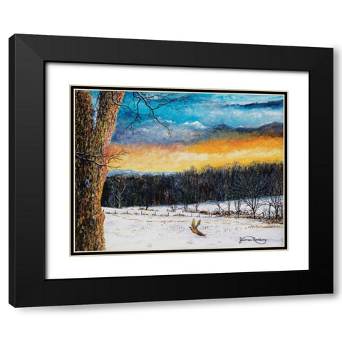 Fiery Sky Black Modern Wood Framed Art Print with Double Matting by Redding, James