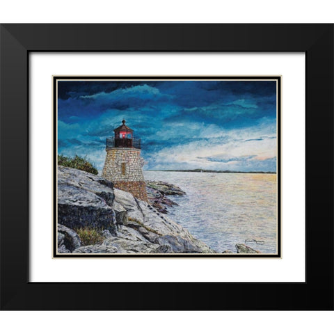 Castle Bay Light Black Modern Wood Framed Art Print with Double Matting by Redding, James