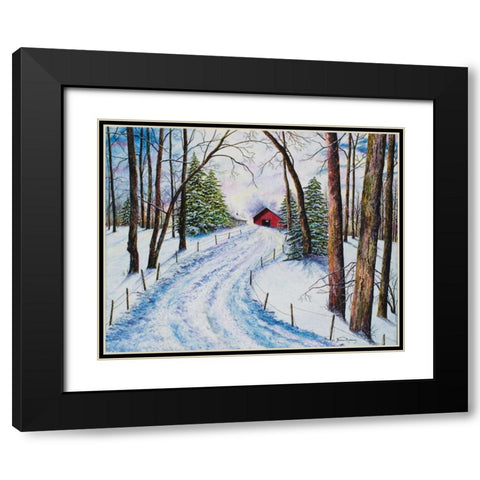 Winters Glow Black Modern Wood Framed Art Print with Double Matting by Redding, James