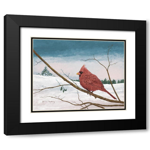 Auburn Cardinal Black Modern Wood Framed Art Print with Double Matting by Redding, James