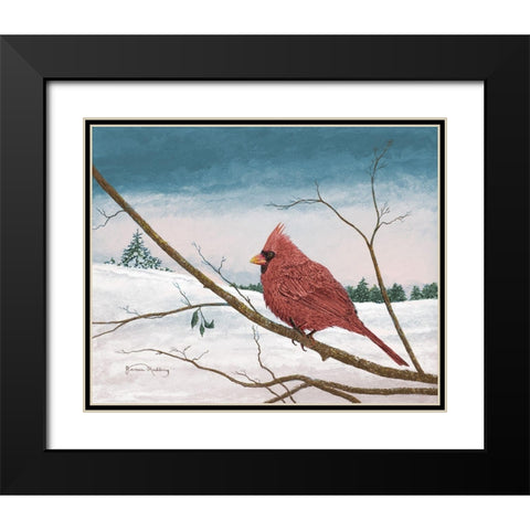 Auburn Cardinal Black Modern Wood Framed Art Print with Double Matting by Redding, James
