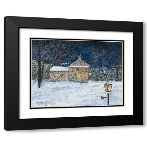 Stone House Black Modern Wood Framed Art Print with Double Matting by Redding, James
